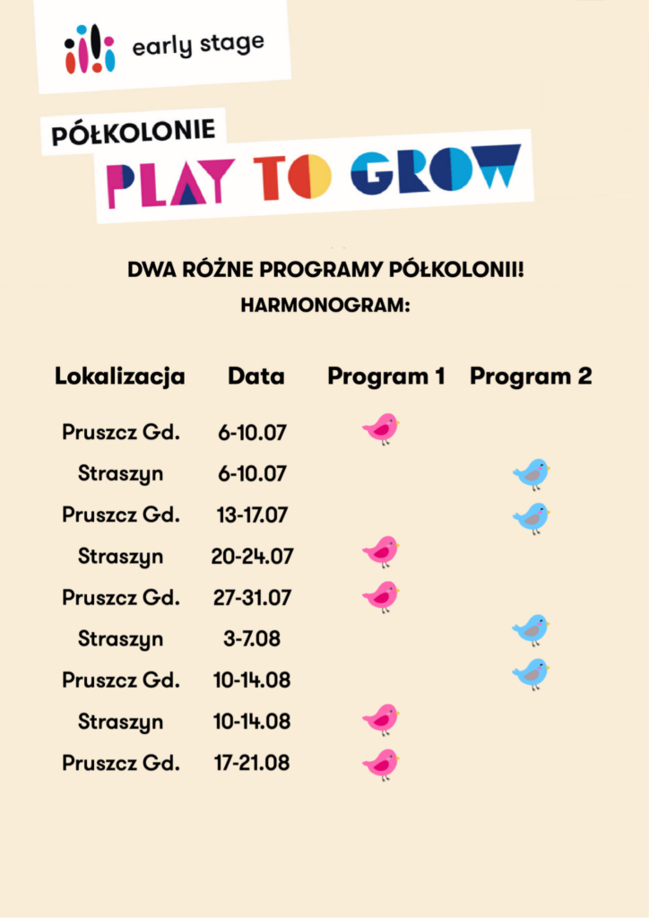 harmonogram półkolonii Straszyn Pruszcz Gdański 2026
